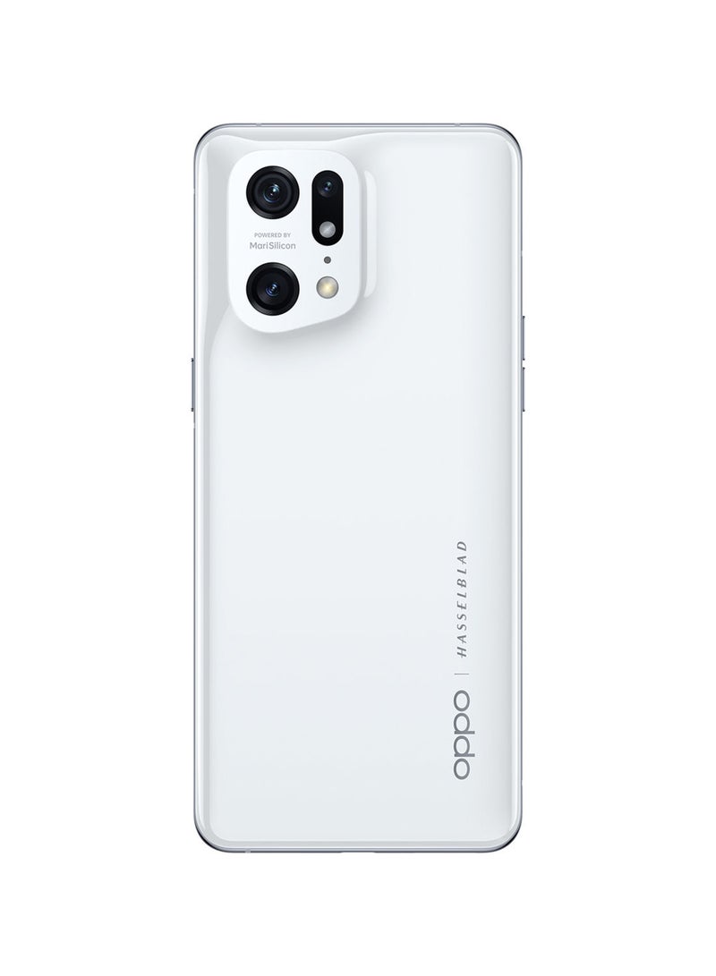 هاتف Find X5 Pro ثنائي الشريحة باللون الأبيض السيراميكي بذاكرة 12 جيجابايت وذاكرة 256 جيجابايت وشبكة الجيل الخامس إصدار الشرق الأوسط