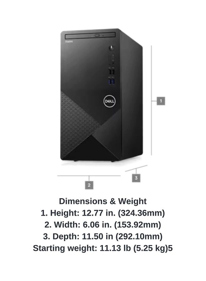 Vostro 3910 12th Generation Business Desktop, Core i7-12700 Processor/16GB RAM/1TB SSD/Integrated Graphics/Windows-11 Black - v1672819563/N53375524A_4