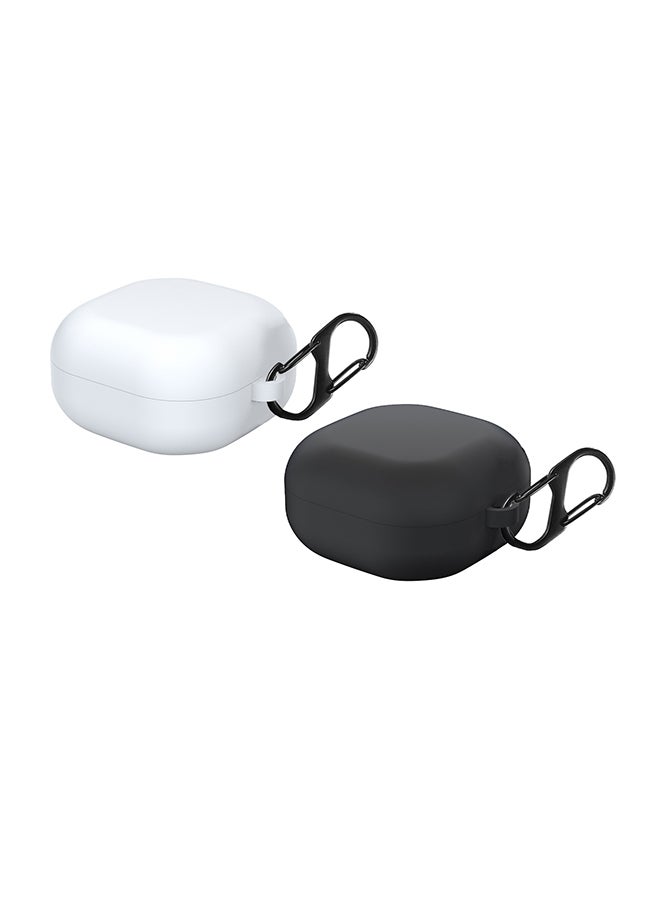FITME 2 Piece Of Silicone Case For Samsung Galaxy Buds Live/Buds Pro/Buds 2/Buds 2 Pro Black/White Black/White  - Image 1
