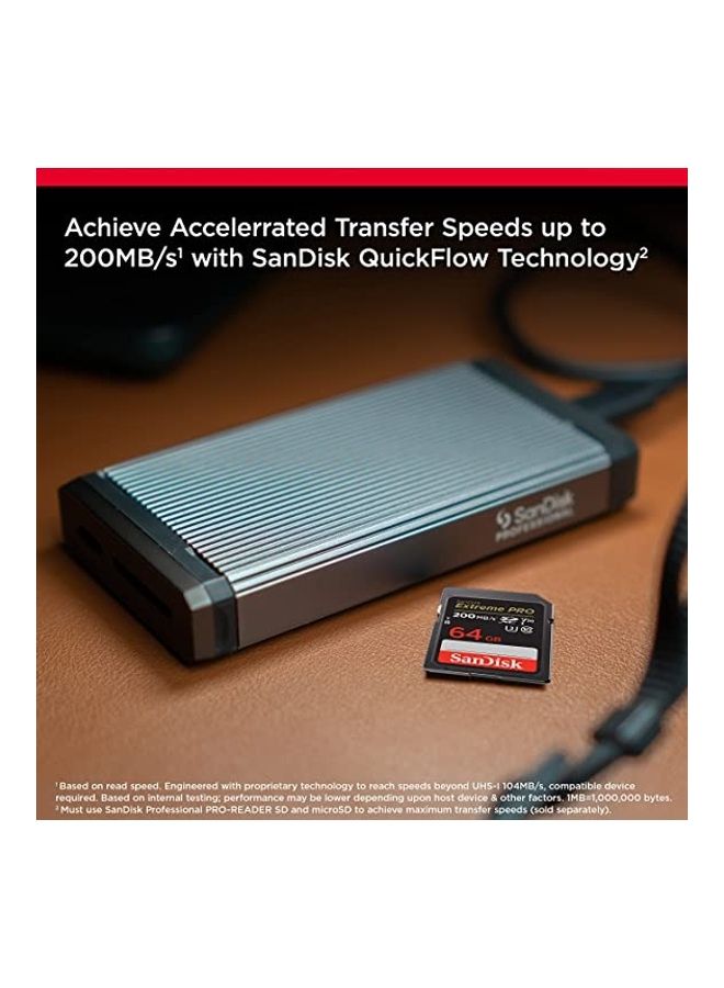 سانديسك - بطاقة Extreme PRO SDXC + RescuePRO Deluxe، بسرعة تصل إلى 200 ميجابايت/ثانية، UHS I، Class 10، U3، V30 SDSDXXU 064G GN4IN - Image 1