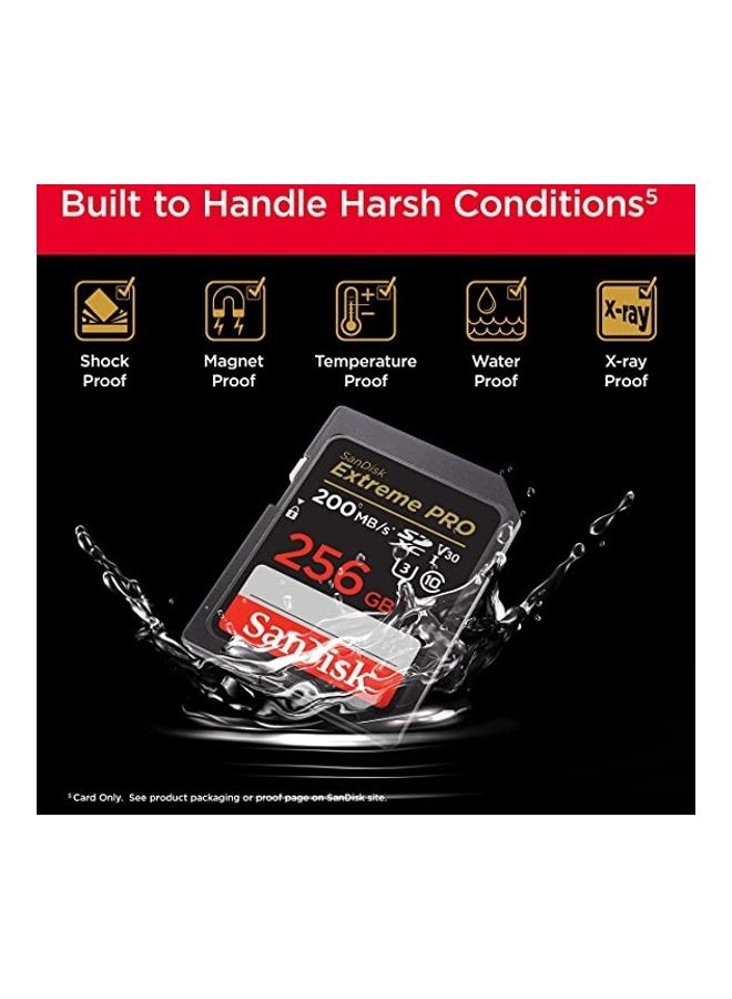 Sandisk - Extreme PRO SDXC card + RescuePRO Deluxe, up to 200MB/s, UHS I, Class 10, U3, V30 SDSDXXD 256G GN4IN 256 GB - Image 1