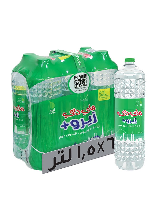 Zero Plus Zero Sodium And Alkaline Water 1.5Liters Pack of 6
