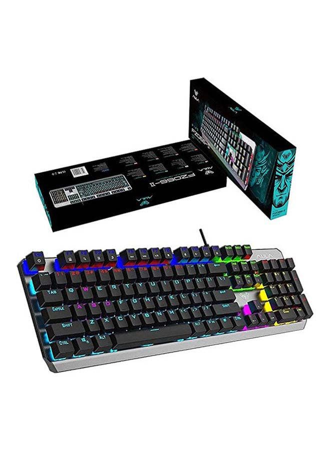 AULA F2066-II Wind Mechanical Gaming Keyboard - Blue Switches - Arabic & English Keys - Image 1