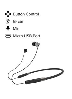 Lenovo HE05 Wireless BT5.0 Sports Sweatproof Neckband Magnetic Earbuds With Mic Black  - Image 2