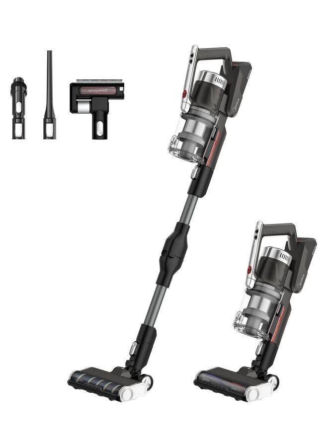 Midea - Cordless Stick Vacuum Cleaner With Powerful BLDC Motor For High Suction Power 70 Minutes Run Time Light Weight One Button Flexible Bend Motorized Brush For Hard Floor And Carpets 450 W P7FLEX Black - Image 1