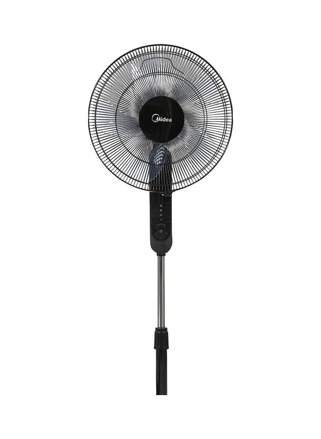 مديا مروحة قائمة مع جهاز تحكم عن بعد، 16 بوصة، 3 اتجاهات اهتزاز، 3 مستويات سرعة وارتفاع قابل للتعديل، 5 شفرات مع مؤقت 7.5 ساعة، الأفضل للمنزل والمكتب - Image 2