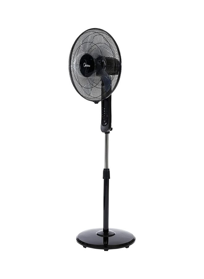 مديا مروحة قائمة مع جهاز تحكم عن بعد، 16 بوصة، 3 اتجاهات اهتزاز، 3 مستويات سرعة وارتفاع قابل للتعديل، 5 شفرات مع مؤقت 7.5 ساعة، الأفضل للمنزل والمكتب - Image 3