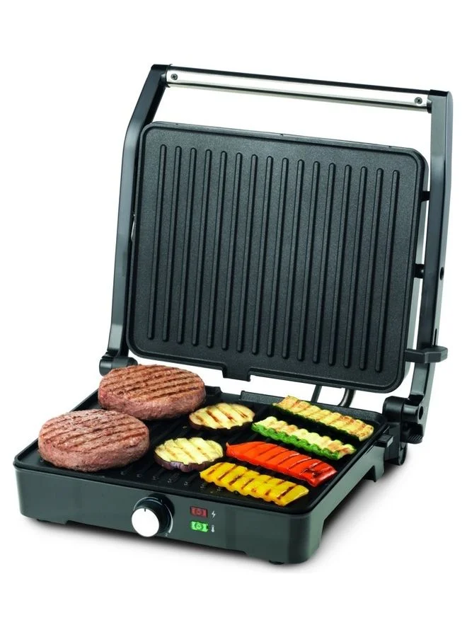 KENWOOD Health Grill, 3 Adjustable Grill Positions, 2000 W HGM31.000SI Silver