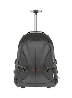 Trolley Laptop Bag, 2-In-1 Portable Rolling Laptop Backpack with Adjustable Straps, Secure Storage Compartment and Water-Resistant for Travel, Luggage, Laptop Up To 15.6 Inch, Rover-TR Black Black