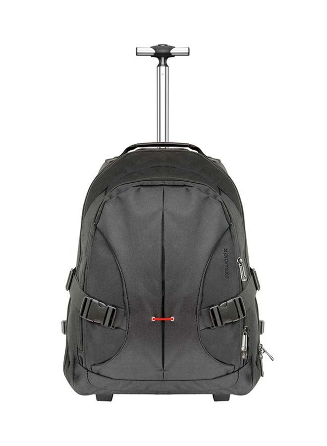 PROMATE - Trolley Laptop Bag, 2-In-1 Portable Rolling Laptop Backpack with Adjustable Straps, Secure Storage Compartment and Water-Resistant for Travel, Luggage, Laptop Up To 15.6 Inch, Rover-TR Black Black - Image 1