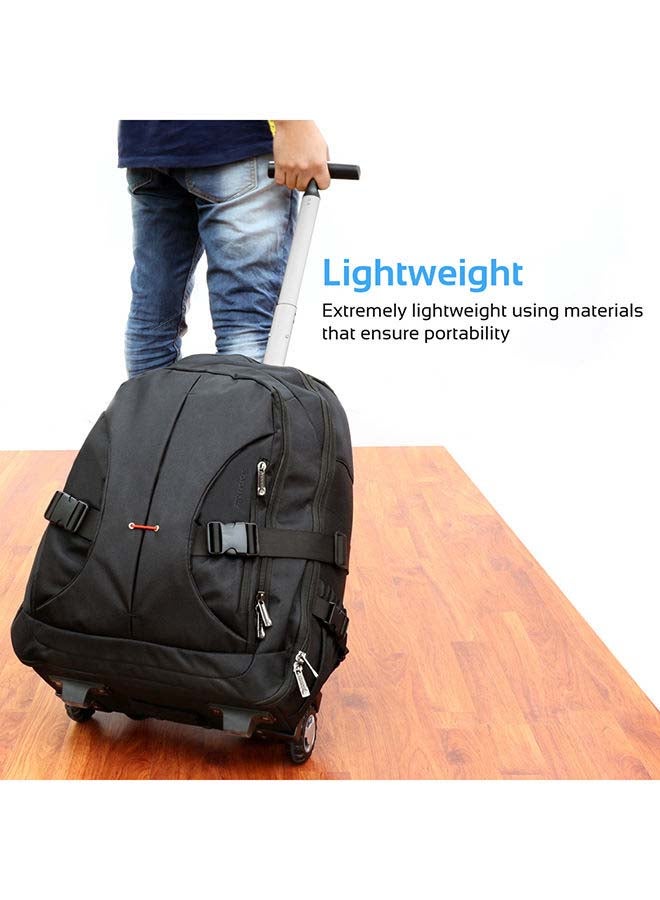 PROMATE - Trolley Laptop Bag, 2-In-1 Portable Rolling Laptop Backpack with Adjustable Straps, Secure Storage Compartment and Water-Resistant for Travel, Luggage, Laptop Up To 15.6 Inch, Rover-TR Black Black - Image 1