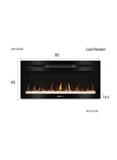 كولن مدفأة مدفأة بإضاءة LED تعمل بالبلوتوث ومكبر صوت 2000 W 807102035 أسود  - Image 2