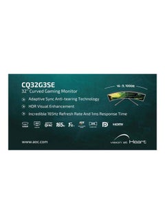 اي او سي شاشة 31.5 بوصة QHD (2560x1440)، 165 هرتز، 1 مللي ثانية، VA، شاشة FreeSync Premium للألعاب CQ32G3SE  - Image 5
