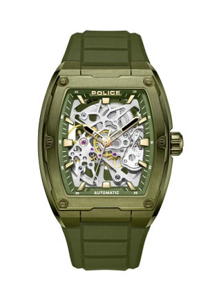 Men's Skeletor 42mm Automatic Watch with Matte Olive Green Dial & Silicone Strap - v1673008375/N53375926A_1