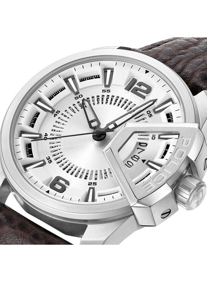 POLICE Men's Analog Round Shape Leather Wrist Watch PEWJB0005601 - 46 Mm  - Image 3