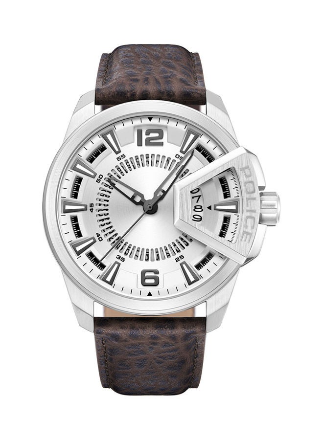 POLICE Men's Analog Round Shape Leather Wrist Watch PEWJB0005601 - 46 Mm  - Image 1