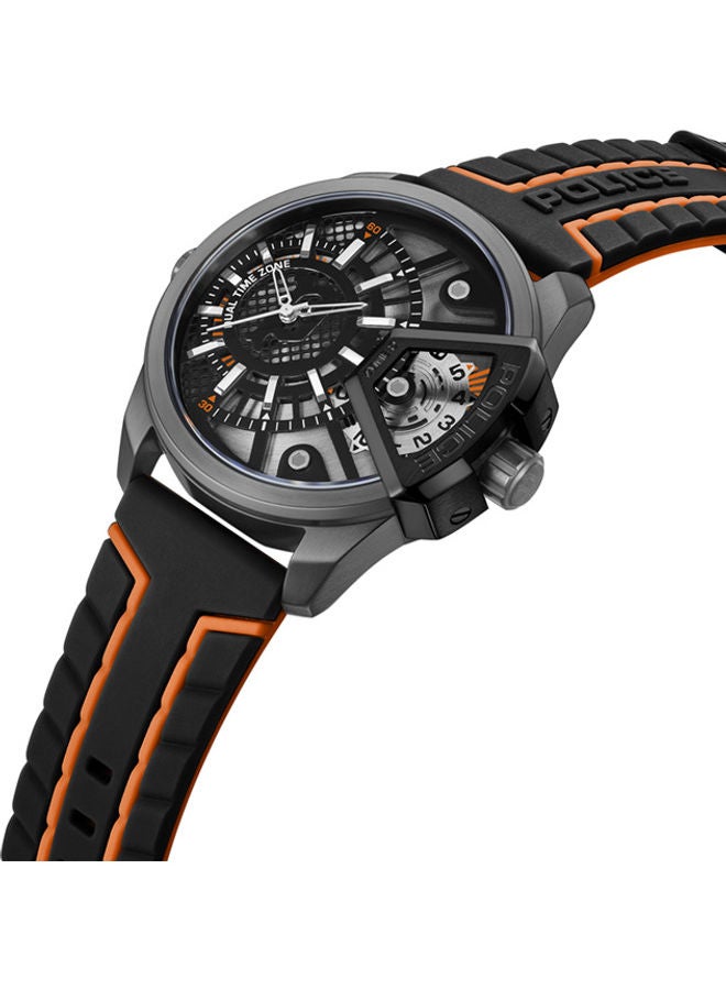 بوليس ساعة مسطرة بحزام سيليكون أسود مقاومة للماء 46 ملم - Image 2