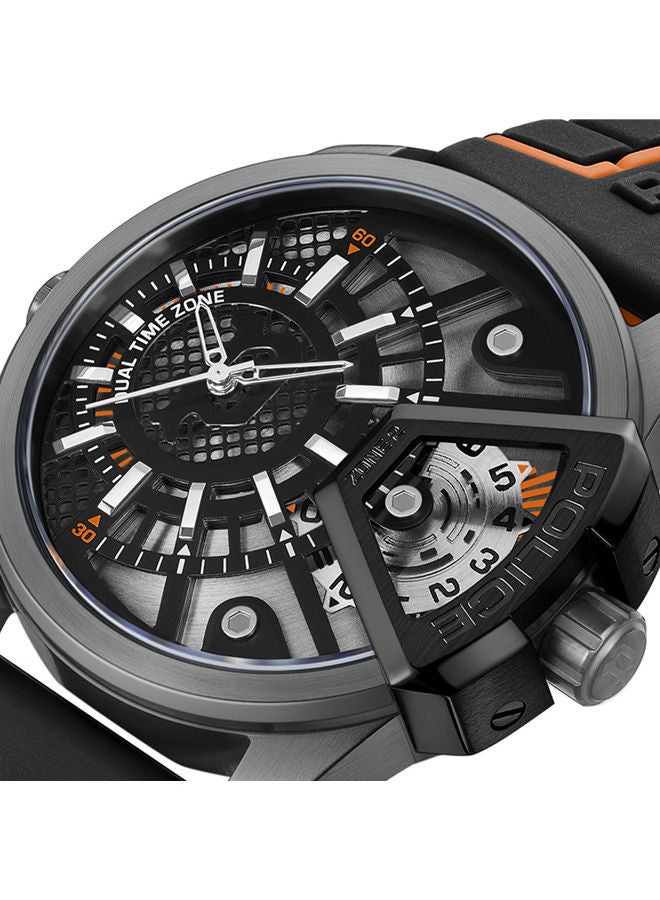 بوليس ساعة مسطرة بحزام سيليكون أسود مقاومة للماء 46 ملم - Image 3