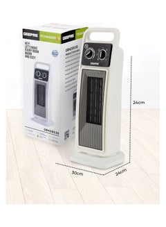 GEEPAS Fan Heater Ceramic Heating Element overheat Protection safety tip over Switch  adjustable Thermostat Indicator Light 1500.0 W GRH28530 white  - Image 2
