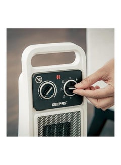GEEPAS Fan Heater Ceramic Heating Element overheat Protection safety tip over Switch  adjustable Thermostat Indicator Light 1500.0 W GRH28530 white  - Image 4