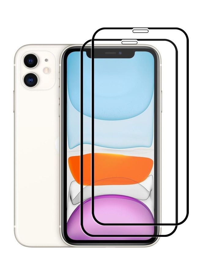 MARGOUN 2-Pack for iPhone 11 Screen Protector Ceramic Film Anti Scratch Shatterproof Glass 12D Edge to Edge Full Coverage Clear/Black - Image 2