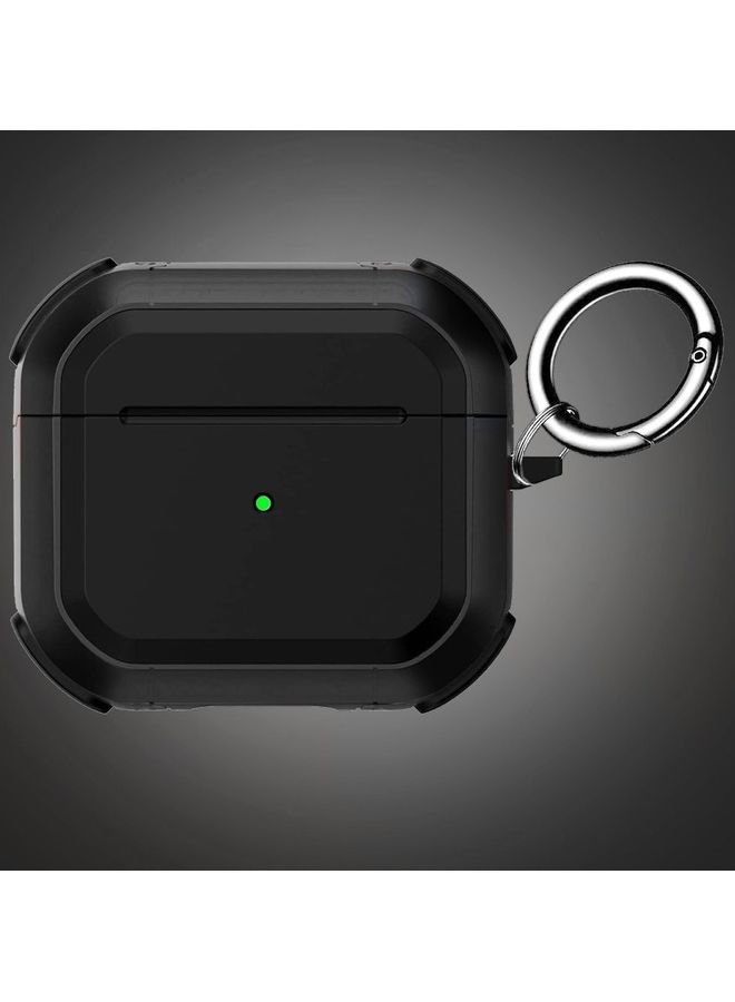 MARGOUN - AirPods Pro 2 Case Shockproof Armor Rugged Cover with Keychain Carabiner Compatible with Apple AirPods Pro 2nd Generation 2022 Case Black - Image 1