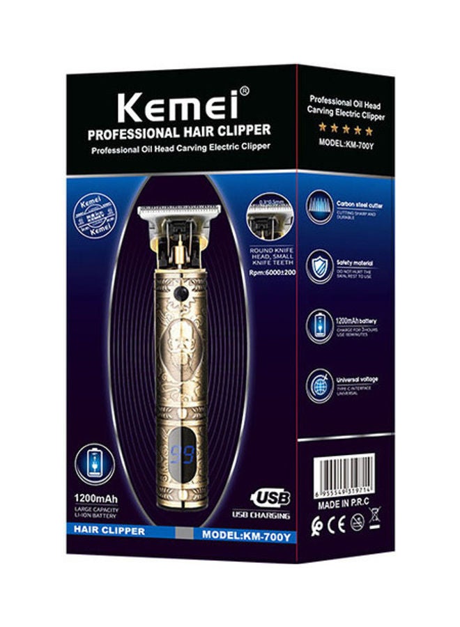 8-Piece Professional Adjustable Hair Trimmer Blade Clipper Set 700Y Gold 9.5*5*19.8cm
