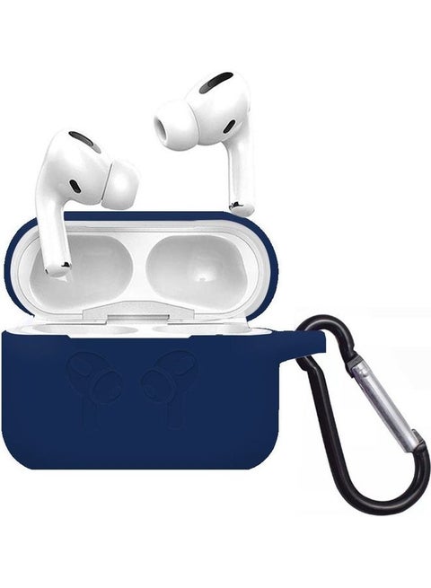 AirPods Pro 2 Case Soft Silicone Cover Shockproof Skin with Keychain Carabiner Compatible with Apple AirPods Pro 2nd Generation 2022 Case Dark Blue