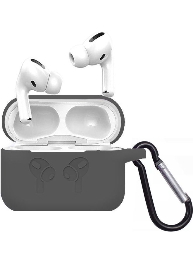 MARGOUN - AirPods Pro 2 Case Soft Silicone Cover Shockproof Skin with Keychain Carabiner Compatible with Apple AirPods Pro 2nd Generation 2022 Case Grey - Image 1