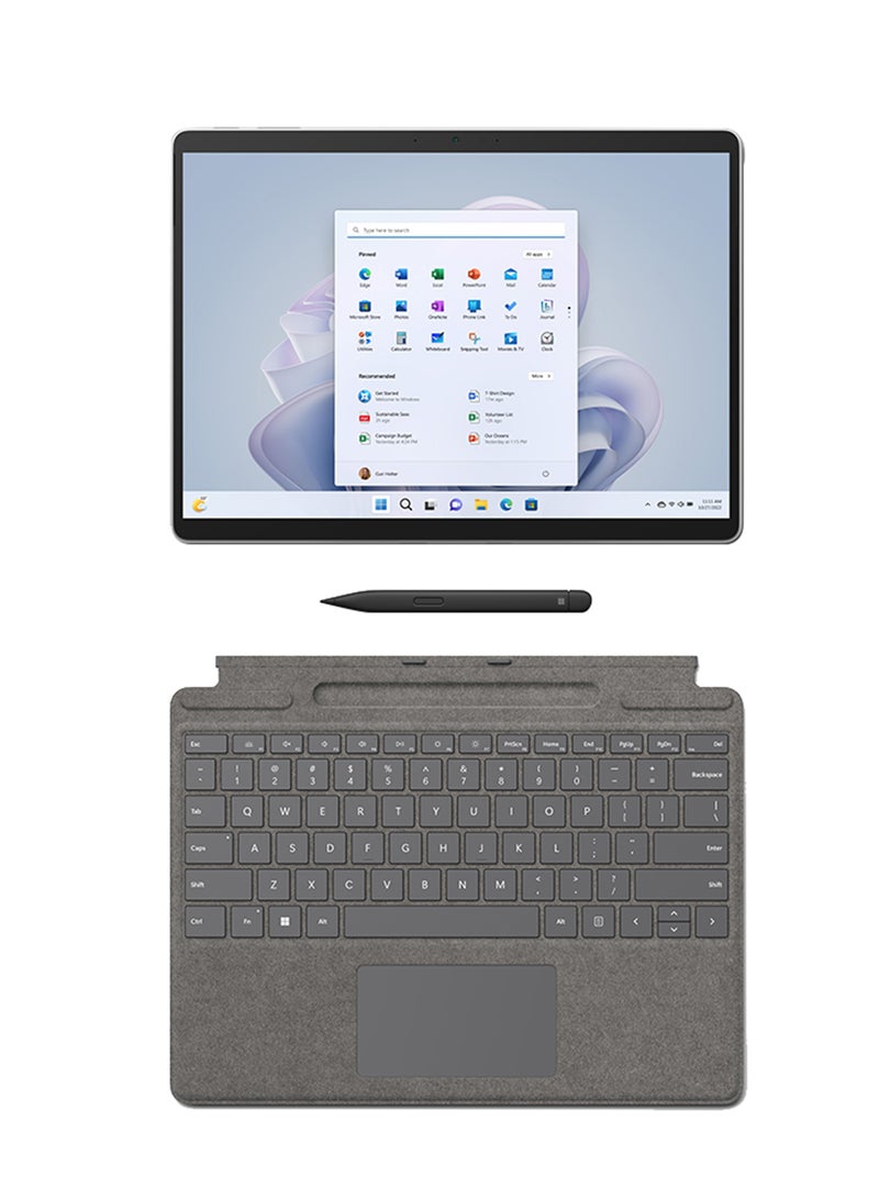 Microsoft - Surface Pro 9 With 13-Inch 2880 x 1920 (267 PPI) PixelSense Display, 5G Enabled, Intel Core i5-1235U Processor / 8GB RAM / 256GB SSD / Intel Integrated Graphics / Windows 11 Home / Platinum - Image 1