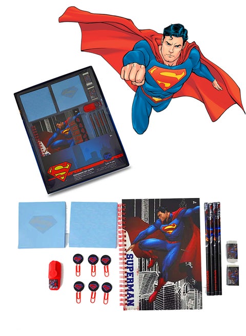 16-Piece Superman Stationery Set Multicolour