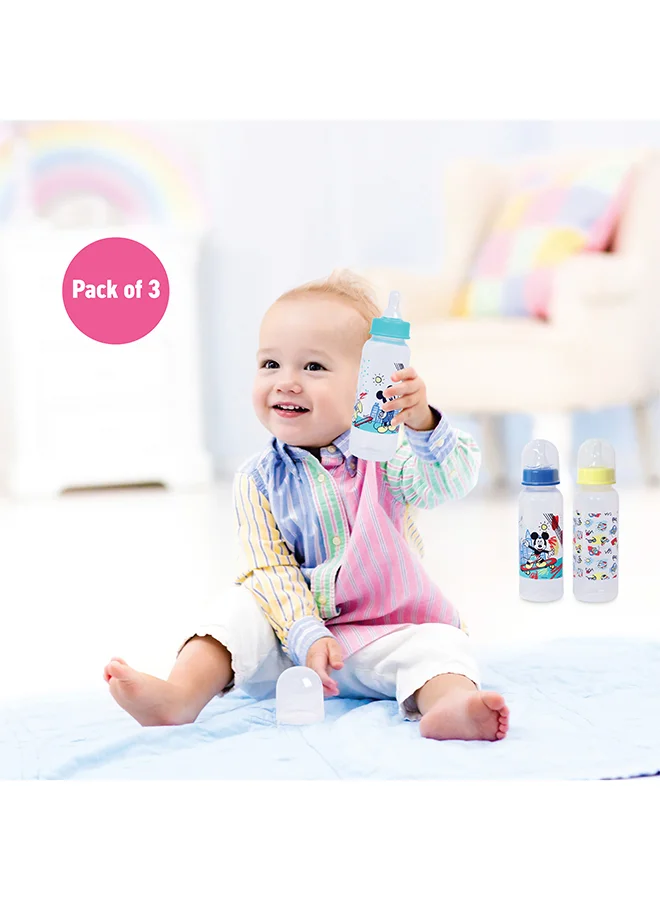 Disney Pack Of 3 BPA Free Baby Feeding Bottle 250 ML