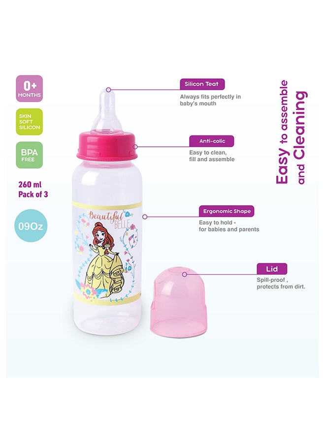 Disney Pack of 3 Princess Feeding Bottle  - Image 2