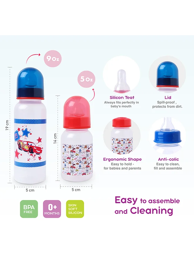 ديزني 4-Piece Cars Printed Feeding Bottle Set