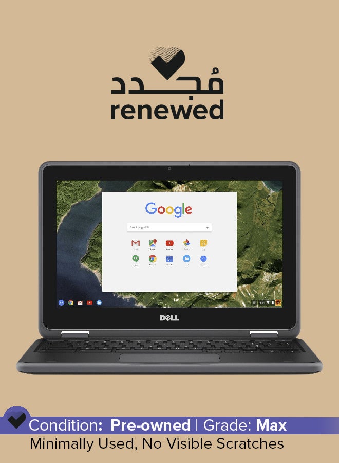 DELL - Renewed - Chromebook 3189 (2014) With 11.6-Inch Display,Intel Celeron N3060 Processor/5th Gen/4GB RAM/128GB SSD/Intel HD Integrated English Graphics Grey English Graphics Grey - Image 1