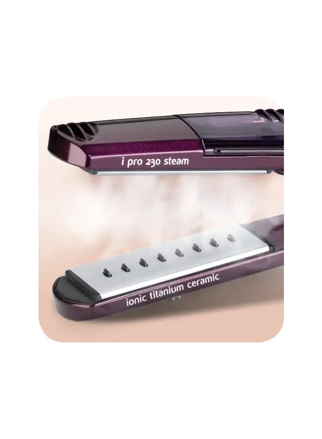 بيبي ليس جهاز تمليس الشعر آي برو ستيم 230 للشعر المبلل والجاف أسود/أرجواني/فضي - Image 2