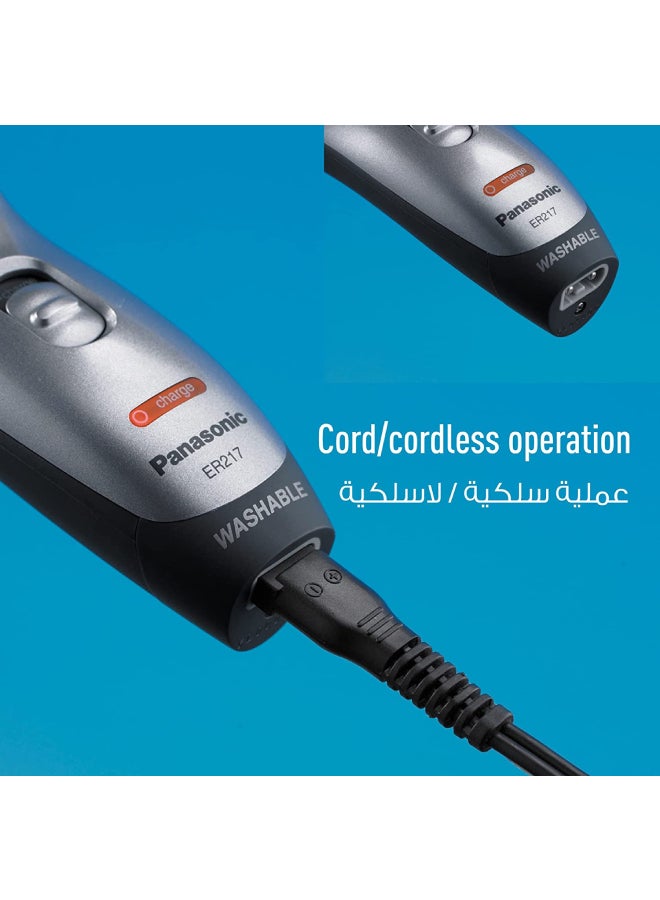 Panasonic - Rechargeable WetDry Beard Trimmer, 14 Cutting Lengths, Er 217 Grey/Black - Image 1