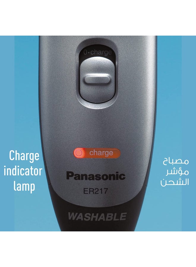 Panasonic - Rechargeable WetDry Beard Trimmer, 14 Cutting Lengths, Er 217 Grey/Black - Image 1