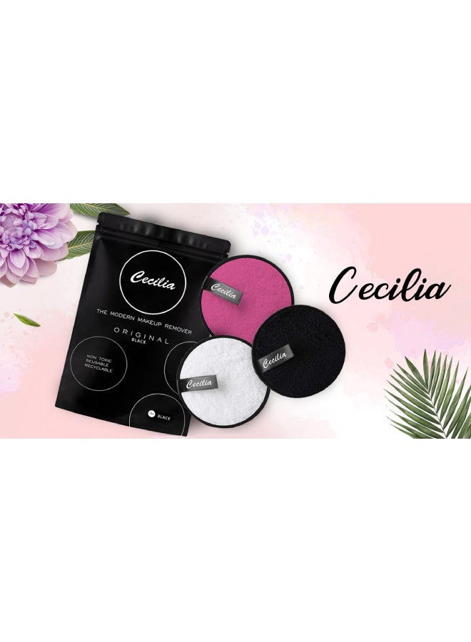Cecilia - 3-Pads Grapefruit Reusable Makeup Remover Black - Image 1