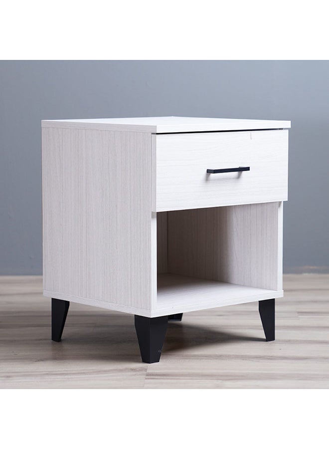 Gamorah 5 Pieces Bed Set King Size, Night Stand, Dresser And Stool with Mirror, Wood Washed White 180x200cm