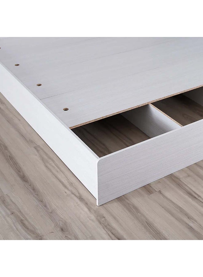 Gamorah 5 Pieces Bed Set King Size, Night Stand, Dresser And Stool with Mirror, Wood Washed White 180x200cm