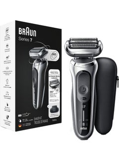 BRAUN Series 7 7020s Electric Razor For Men With Precision Trimmer Wet And Dry Rechargeable Cordless Foil Shaver Silver  - Image 1