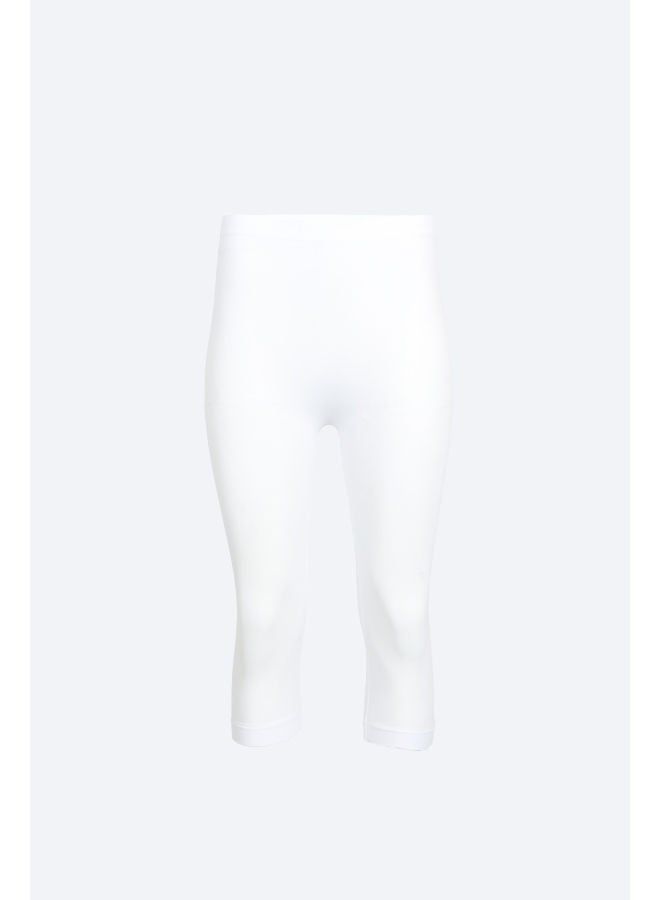كارينا Elastic Waist Pantacourt Legging White - Image 1