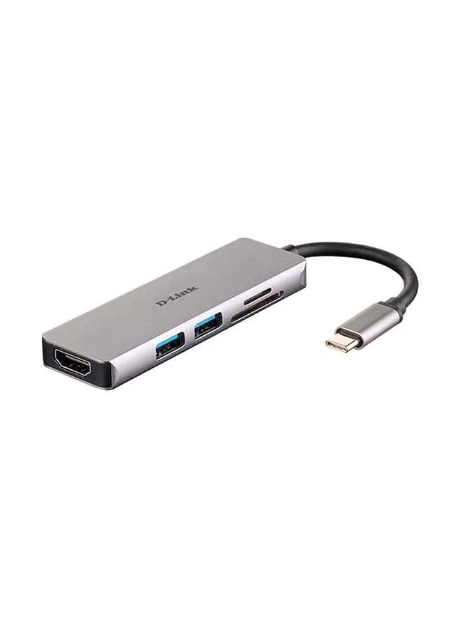 D-Link 5-in-1 USB-C Hub with HDMI And SD/microSD Card Reader grey  - Image 2