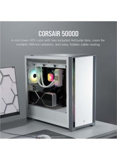 CORSAIR 5000D Tempered Glass Mid Tower ATX PC Case White  - Image 4