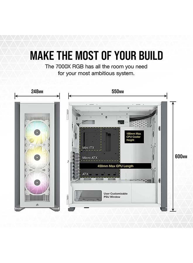 CORSAIR iCUE 7000X RGB Tempered Glass Full Tower ATX PC Case White  - Image 5