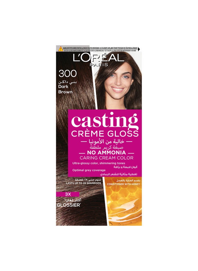L'OREAL PARIS Loreal Paris Casting Creme Gloss Hair Colour, 300 Dark Brown 180ml  - Image 1