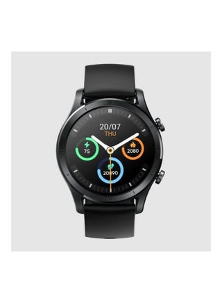Techlife Watch R100 1.32Inch Metallic Dial Smartwatch (Black Strap, Free Size) Black - v1673278704/N53376237A_1
