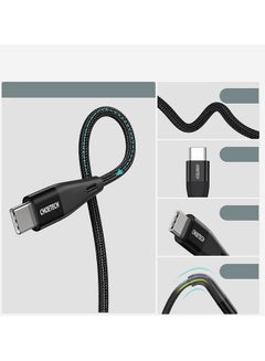 CHOETECH Type-C To Type-C PD 60W Nylon Cable Black  - Image 3