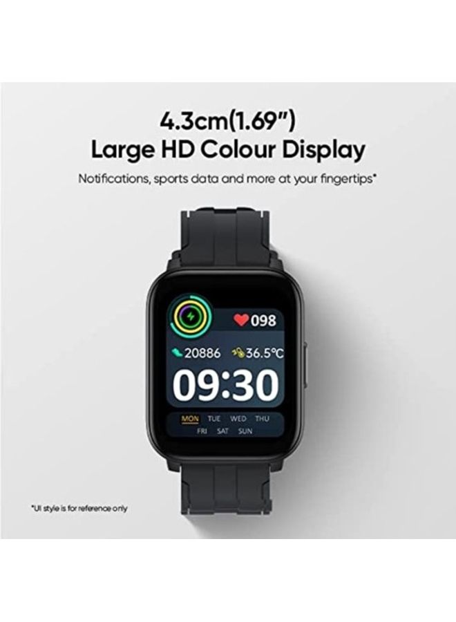 realme - Techlife Watch Sz100 1.69" Hd Display With Temperature Sensor Smartwatch (Gray Strap, Free Size) Grey - Image 1